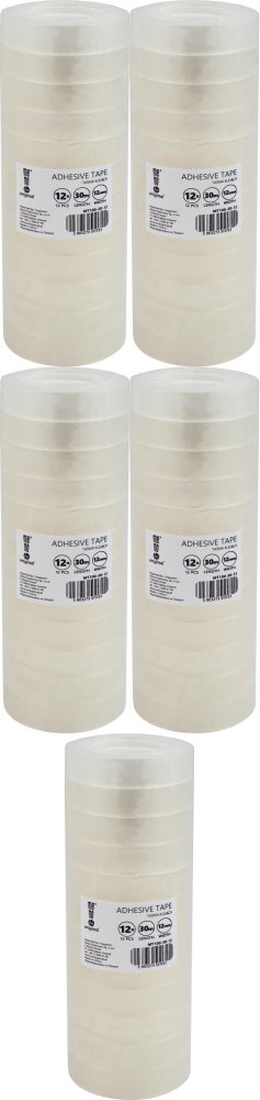 5x Taśma klejąca MemoBe 12mmx30m, 12 sztuk, przezroczysty