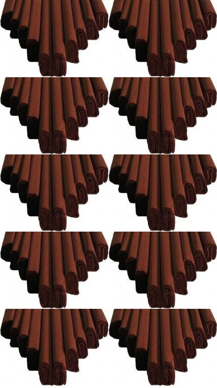 10x Bibuła marszczona Fiorello, 200x50 cm, 10 sztuk, brązowa