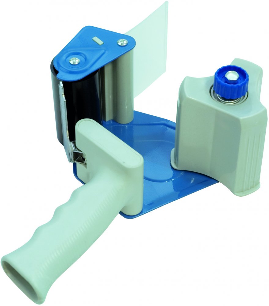 Dyspenser do taśmy pakowej Donau, rozmiar 3", z hamulcem, szaro-niebieski