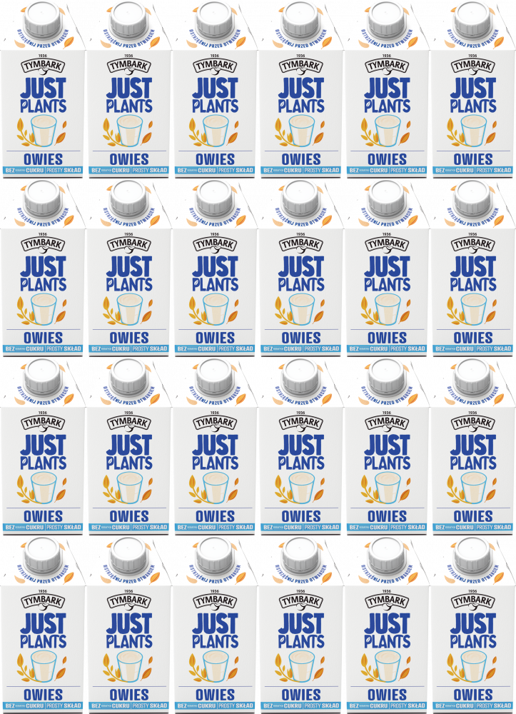 24x Napój owsiany Tymbark Just Plants, klasyczny, bez cukru, 0.5l