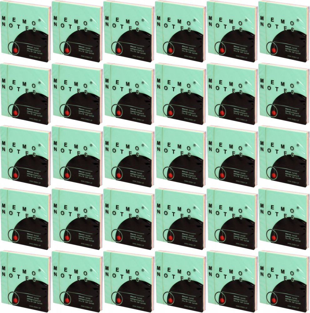 36x Karteczki samoprzylepne Dalpo, 75x75mm, 100 karteczek, mix kolorów pastelowych