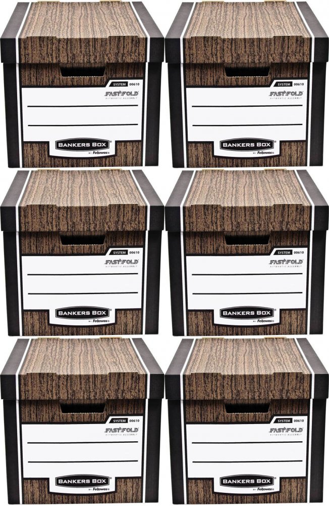 3x Pudło archiwizacyjne Fellowes Woodgrain, 340x295x405mm, 2 sztuki, brązowy