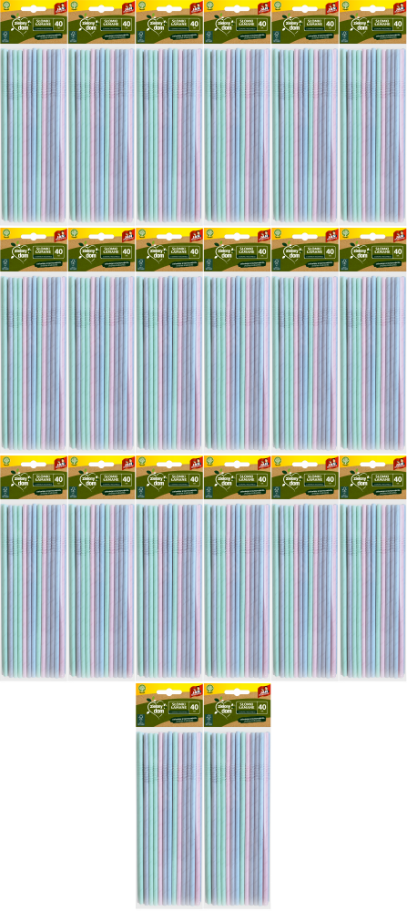 20x Słomki Jan Niezbędny Zielony Dom, papier, 40 sztuk, mix kolorów pastelowych
