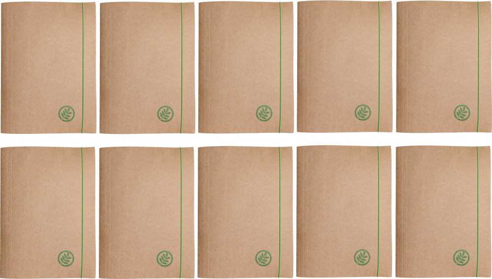 10x Teczka kartonowa z gumką Barbara Eco, A4+, 300g, ziemia