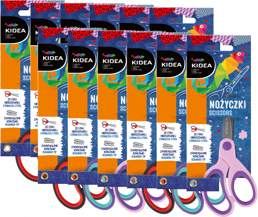 12x Nożyczki dla dzieci Kidea, 1 sztuka, mix kolorów
