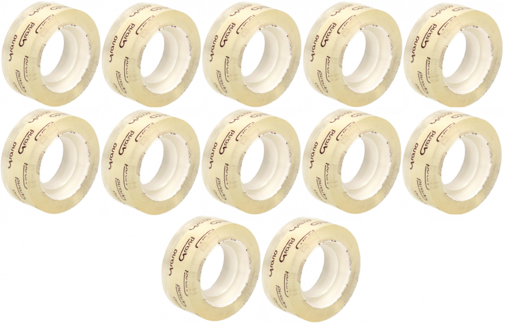 12x taśma klejąca Grand, 12mmx20yd, przezroczysty