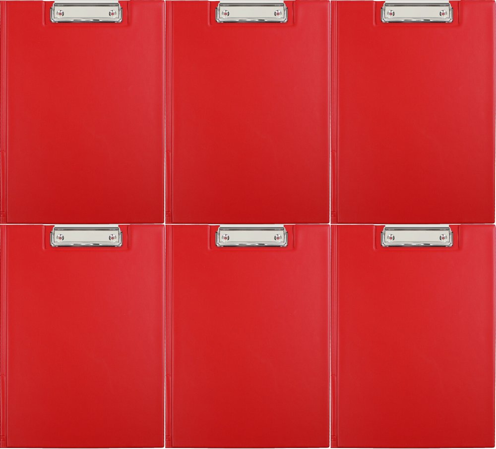 6x Clipboard D.Rect, z okładką, A4, czerwony