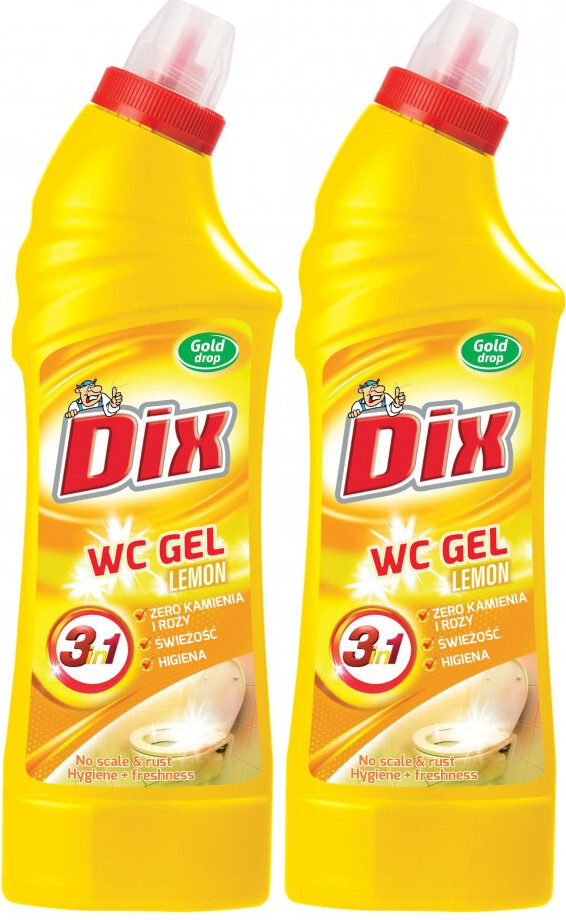 2x Żel do czyszczenia WC Gold Drop Dix, cytrynowy, 0.75l
