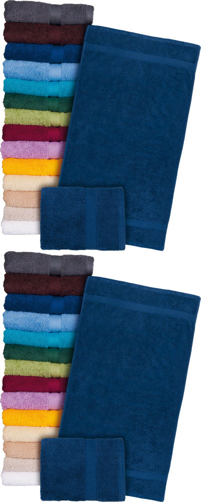 2x Ręcznik Reis T-soft, bawełna frotte, 50x90cm, 500g/m2, granatowy