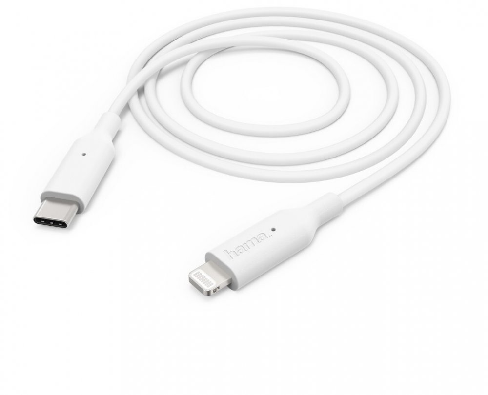 Kabel USB Hama do Apple iPhone Lightning/ USB-C, 1m, biały
