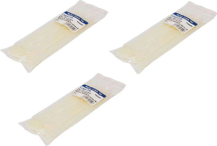3x Opaski zaciskowe LogiLink, 150x2.5mm, 100 sztuk, biały