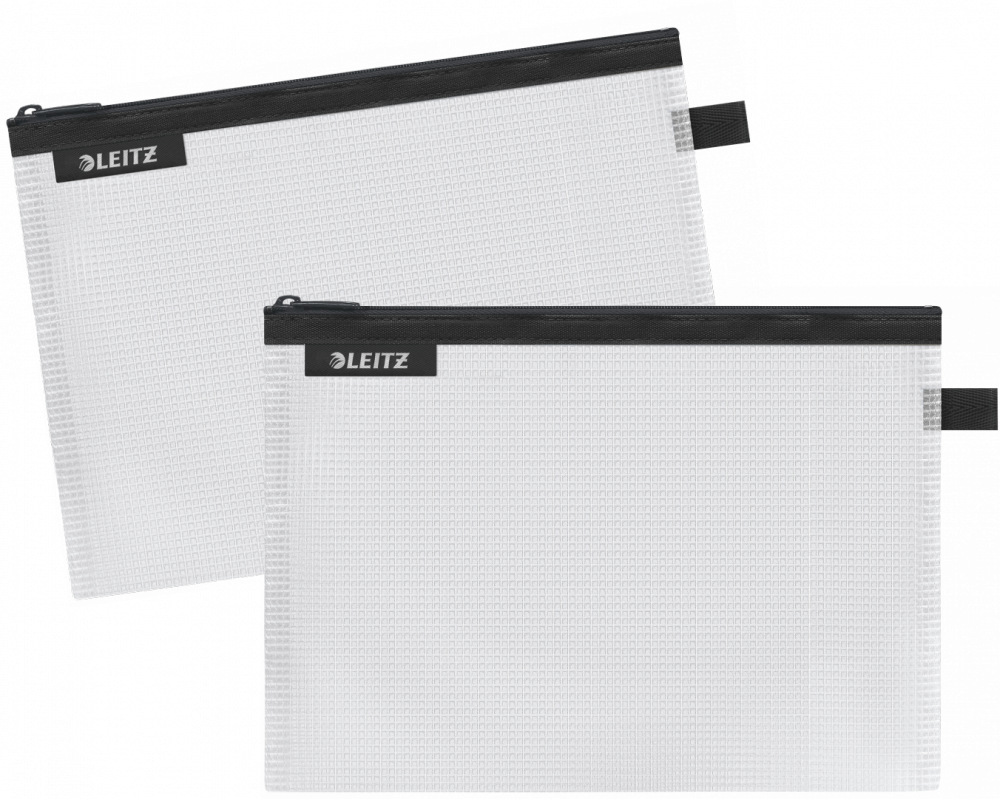 2x Koszulka/saszetka z suwakiem Leitz Wow, wodoodporna, rozmiar M, czarny