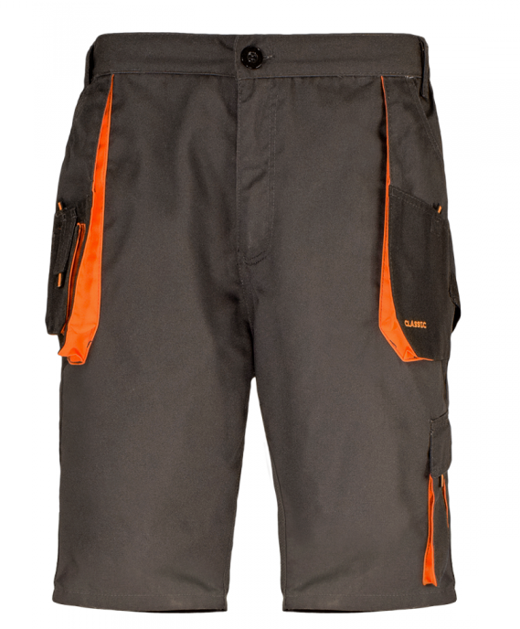 Spodnie robocze Art-Mas Classic, krótkie, gramatura 270g, rozmiar 56, szaro-pomarańczowy