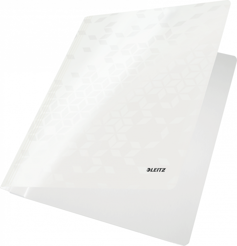 Skoroszyt kartonowy bez oczek Leitz Wow, A4, do 60 kartek, 300g/m2, biały
