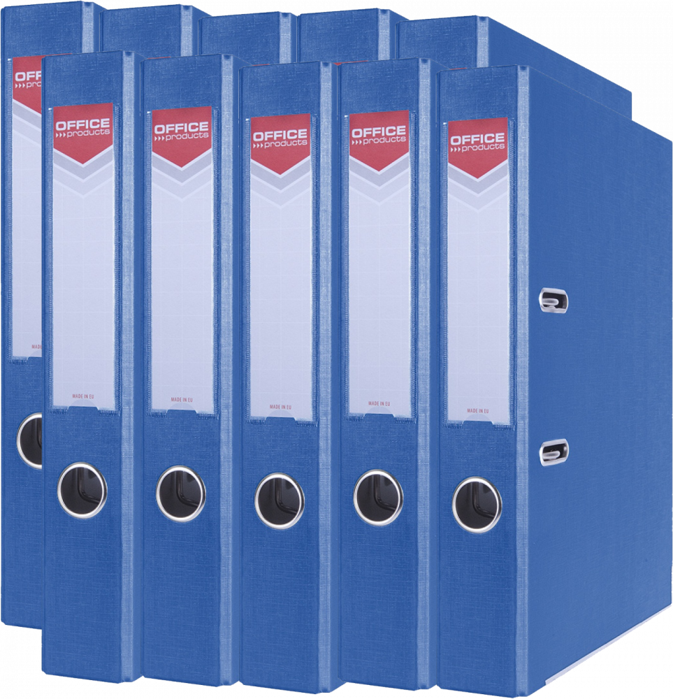 10x Segregator A4 Office Products Officer, z szyną, 55mm, niebieski