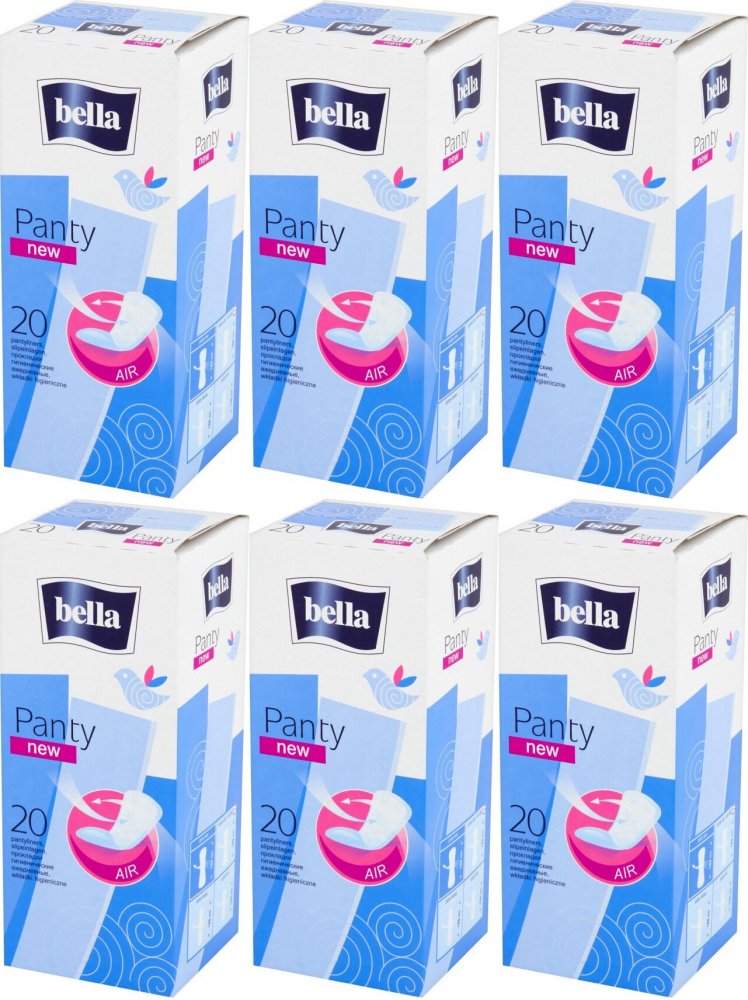6x Wkładki higieniczne Bella Panty New, 20 sztuk
