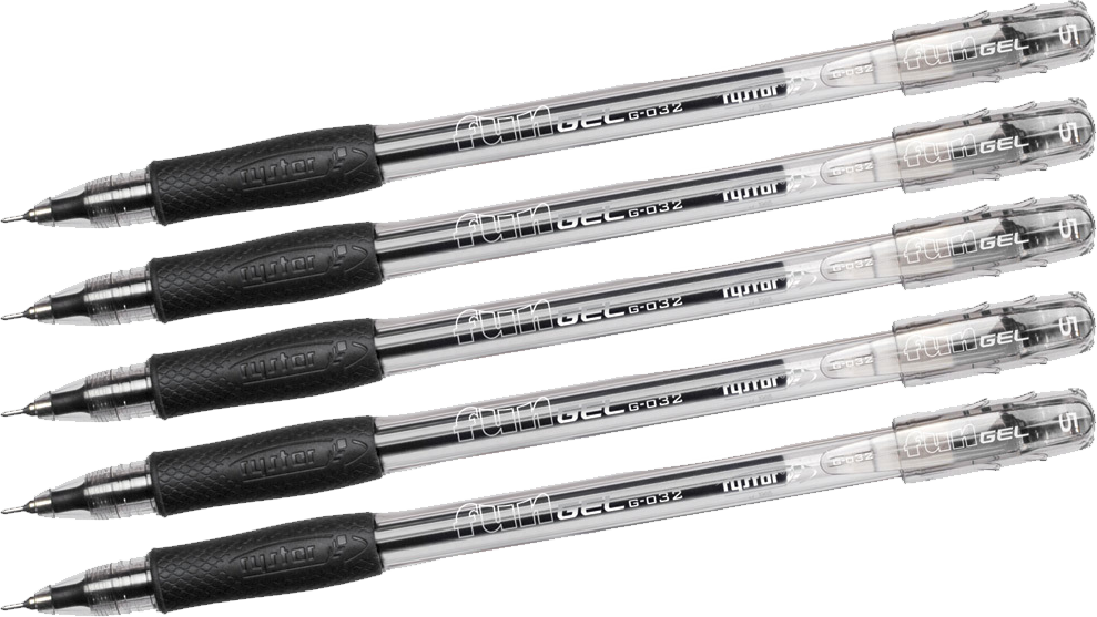 5x Długopis żelowy Rystor, Fun Gel G-032, 0.5mm, czarny