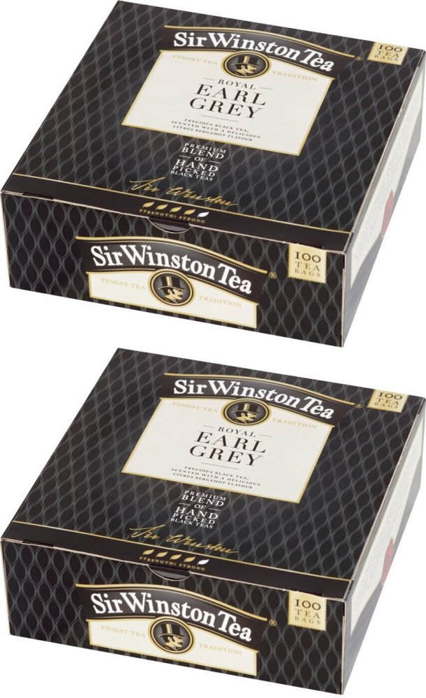 2x Herbata Earl Grey w torebkach Sir Winston Royal, 100 sztuk x 1.75g
