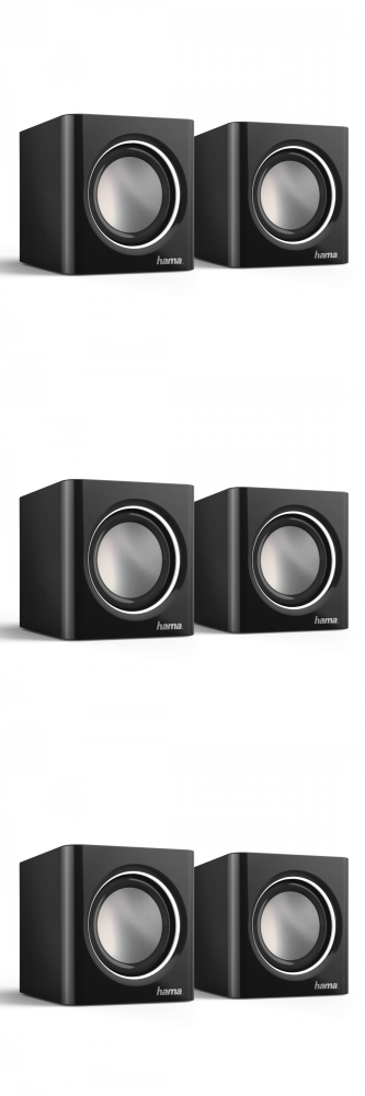 3x Głośnik do notebooka Hama Sonic Mobil 185, 7x7x7cm, 2 sztuki, czarno-srebrny