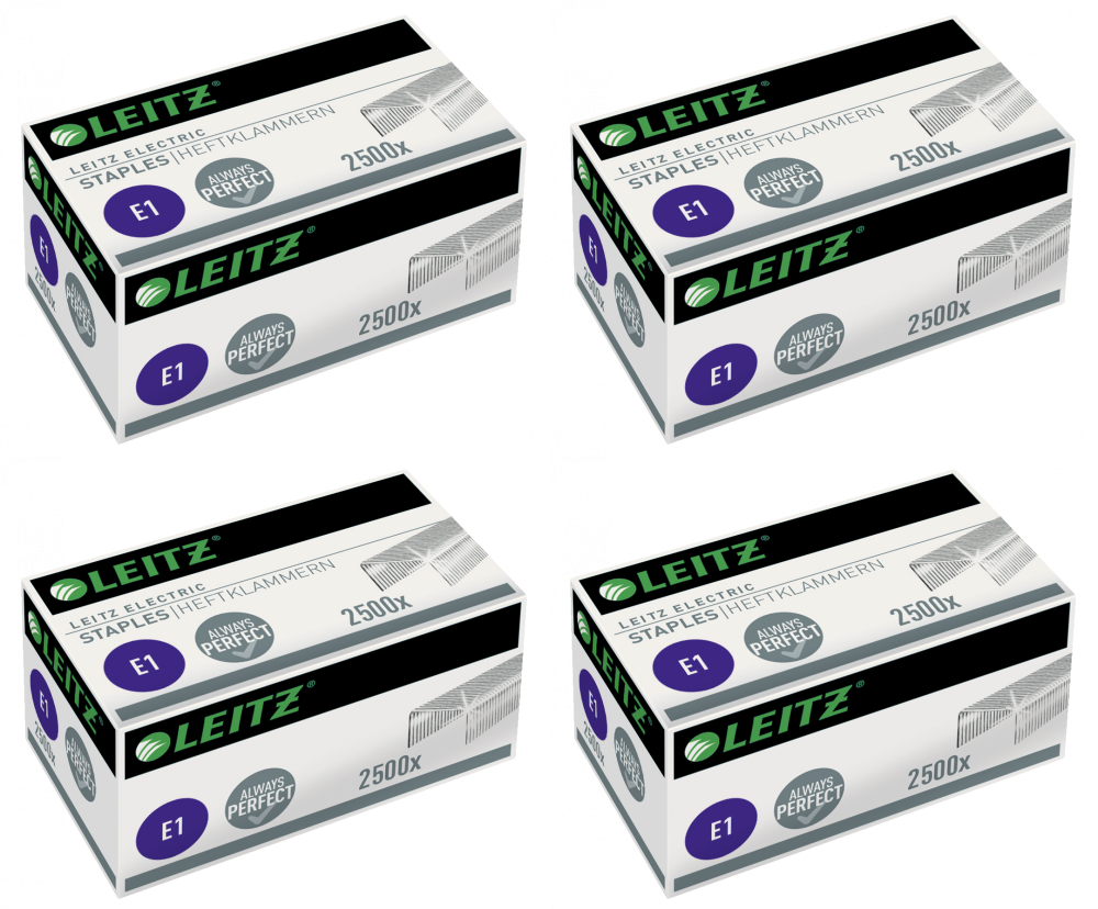 4x Zszywki Leitz electric , typ E1, 2500 sztuk, srebrny