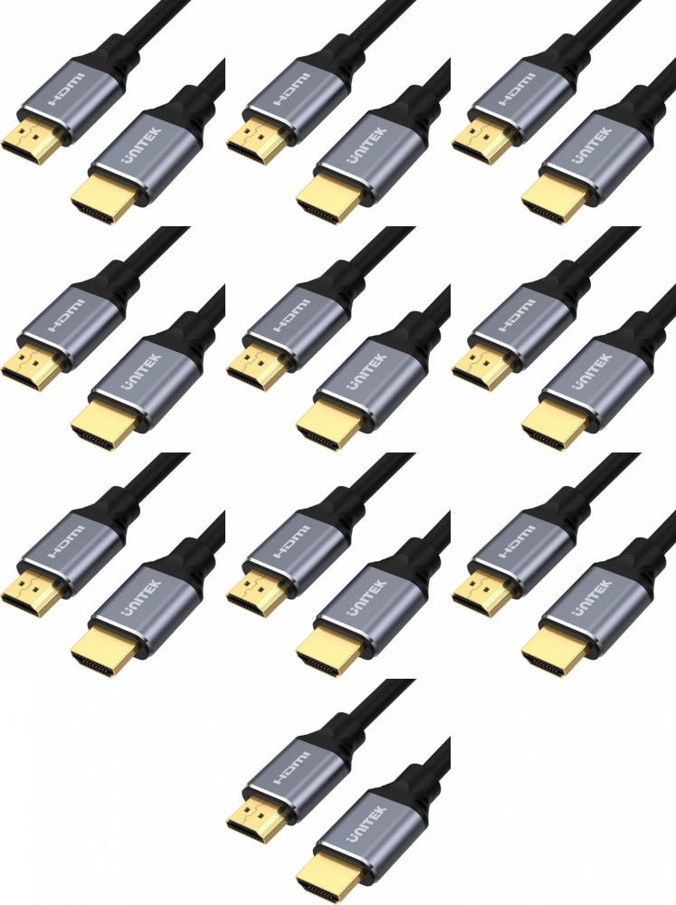 10x Kabel Unitek C138W HDMI - HDMI, 2m, czarny