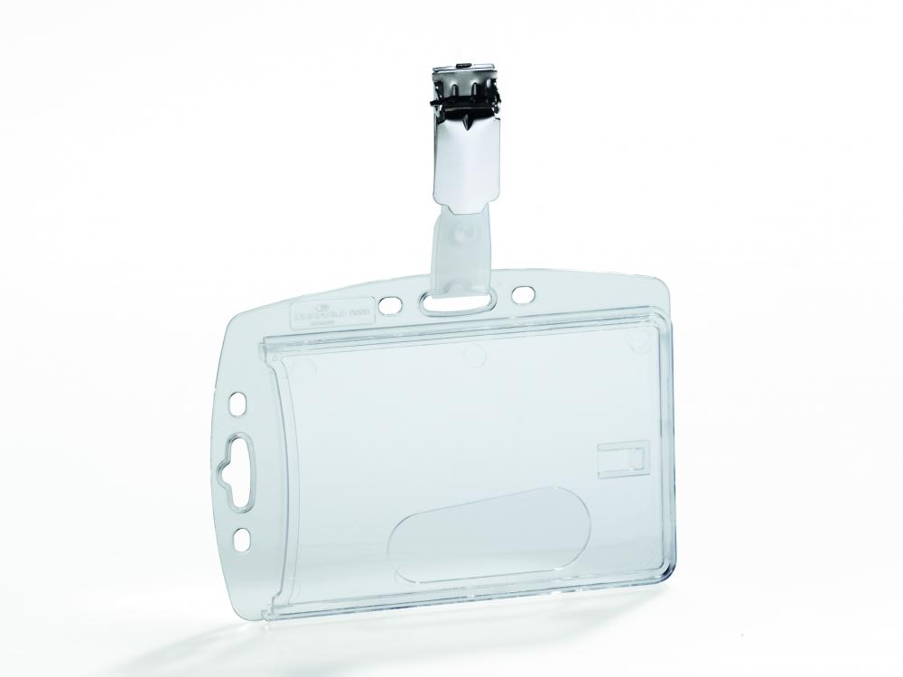 Etui na 1 kartę identyfikacyjną Durable, z klipem, 85x54mm, przezroczysty