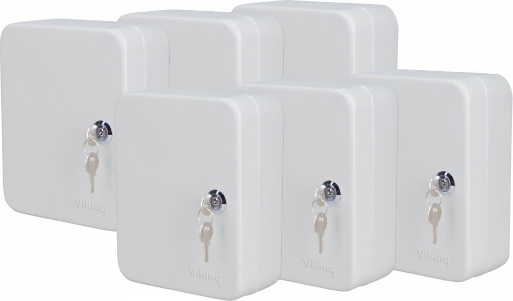 6x Szafka na klucze Viking, na 40 kluczy, z zawieszkami, szary