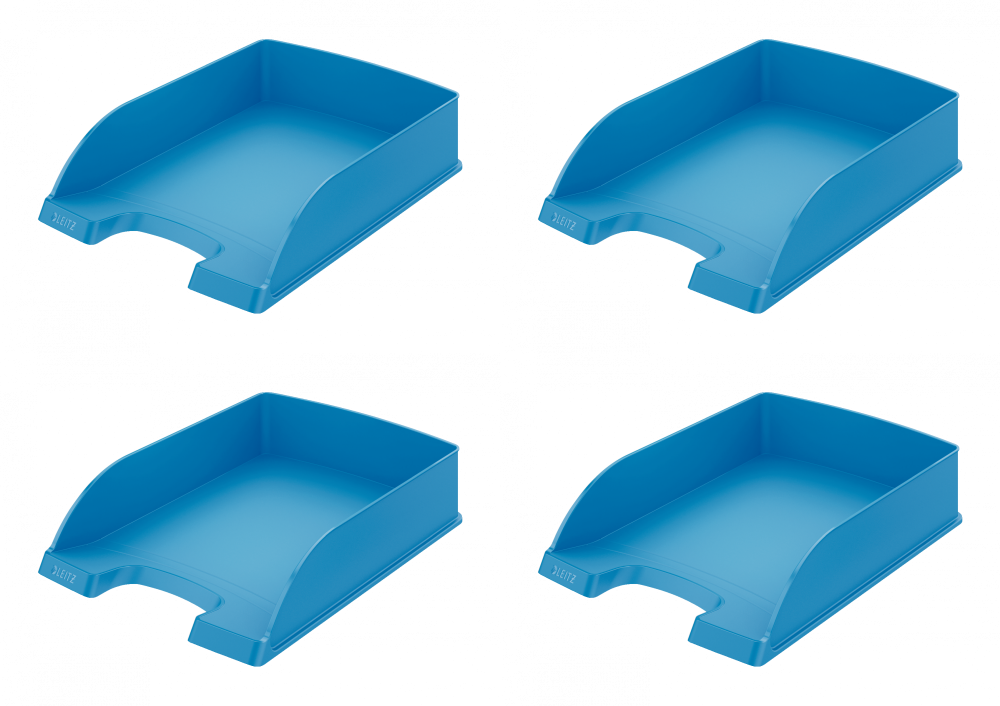 4x Półka na dokumenty Leitz Plus Standard, A4, plastikowa, jasnoniebieski