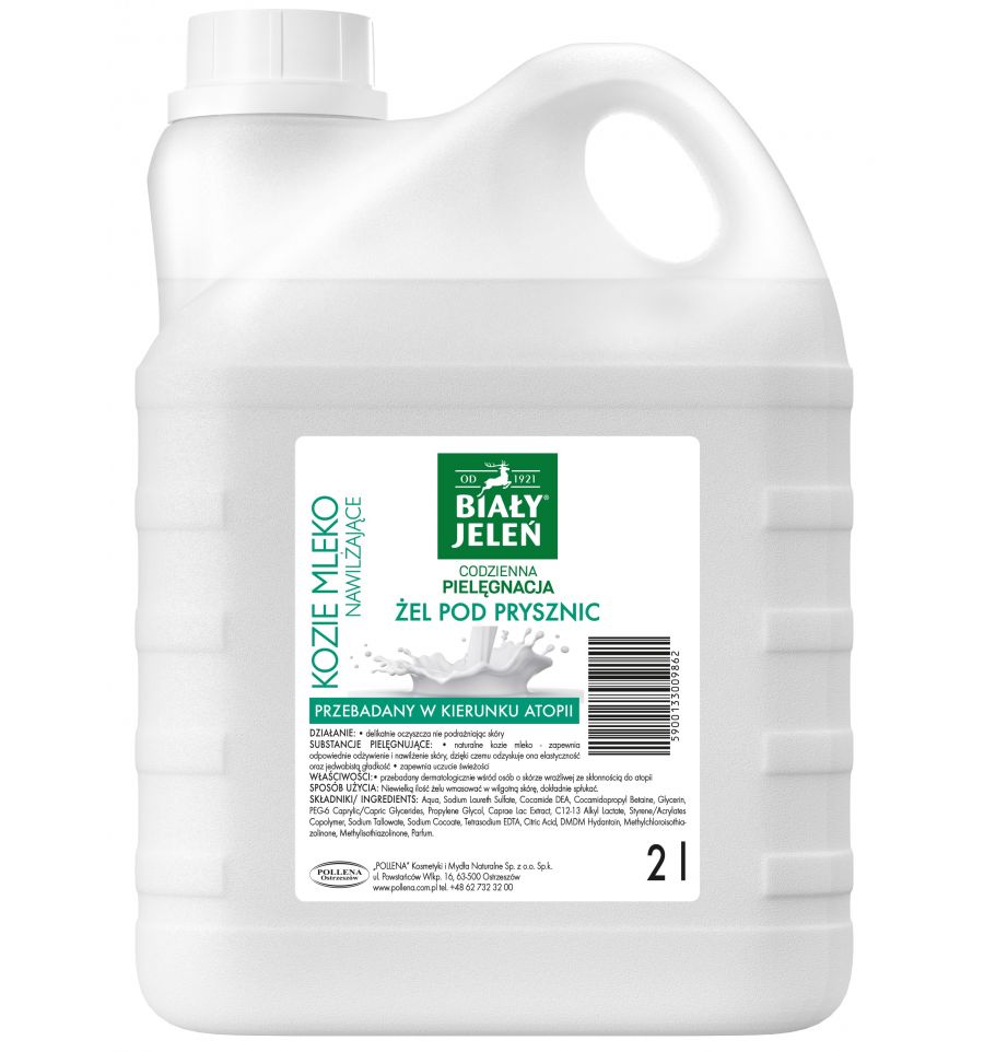 Żel pod prysznic Biały Jeleń, z kozim mlekiem, 2l
