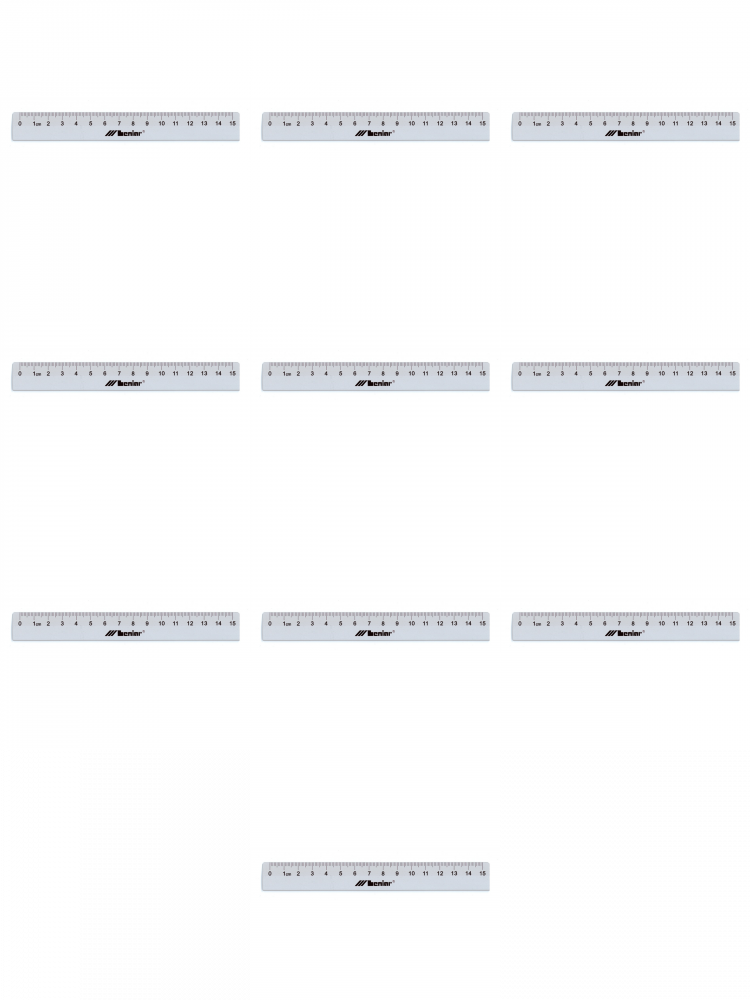 10x Linijka aluminiowa Leniar, 15cm
