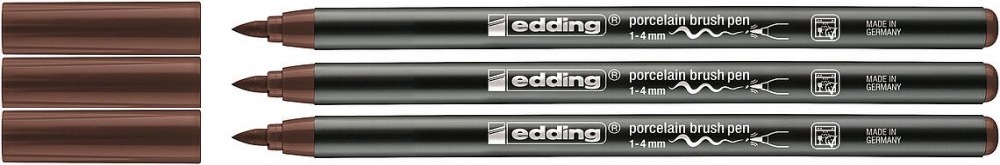 3x Pisak do powierzchni ceramicznych edding 4200, 1-4mm, brązowy
