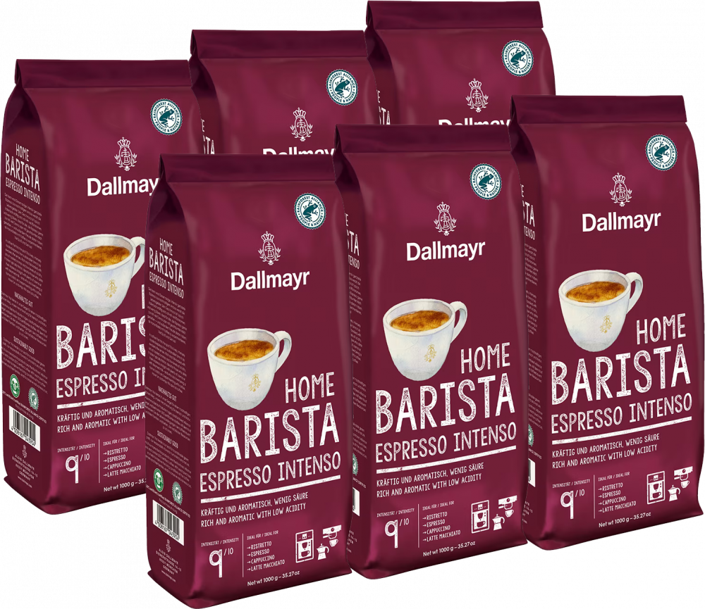 6x Kawa ziarnista Dallmayr Home Barista Espresso Intenso, 1kg