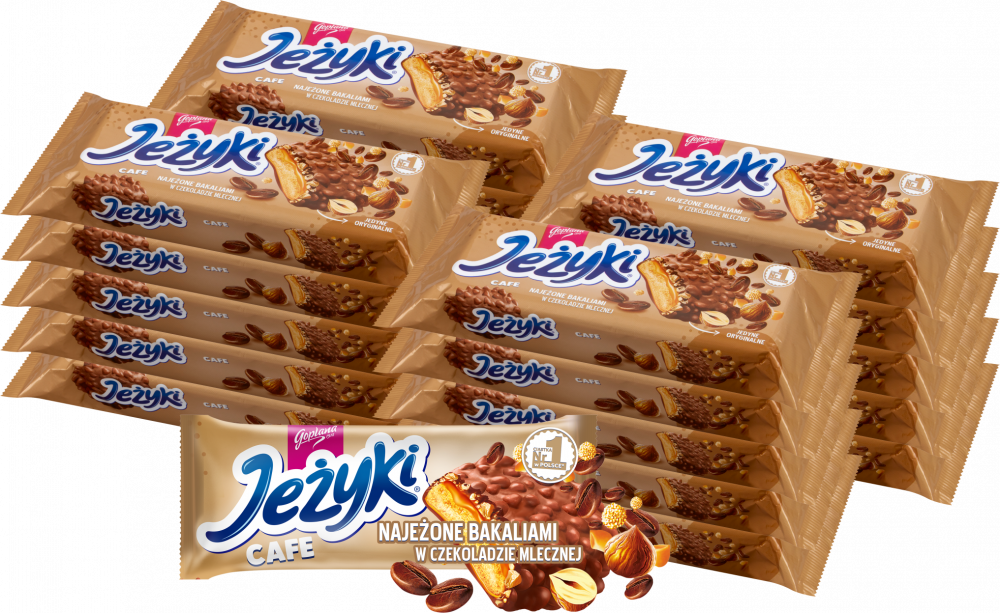 20x Ciastka Jeżyki, kawowy, 140g