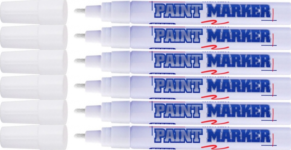 6x Marker olejowy MunHwa, okrągła, 4mm, biały