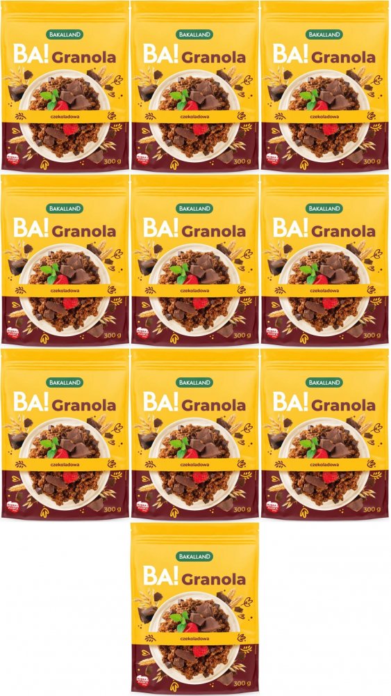 10x Granola Bakalland BA! czekoladowa, 300g