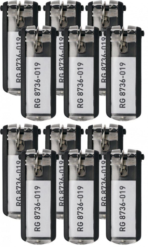 2x Zawieszki do kluczy Durable, 6 sztuk, czarny