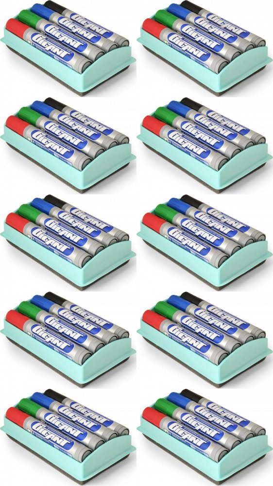 10x Marker suchościeralny Kamet Gigant, okrągła, 4 sztuki, 3mm, mix kolorów + gąbka