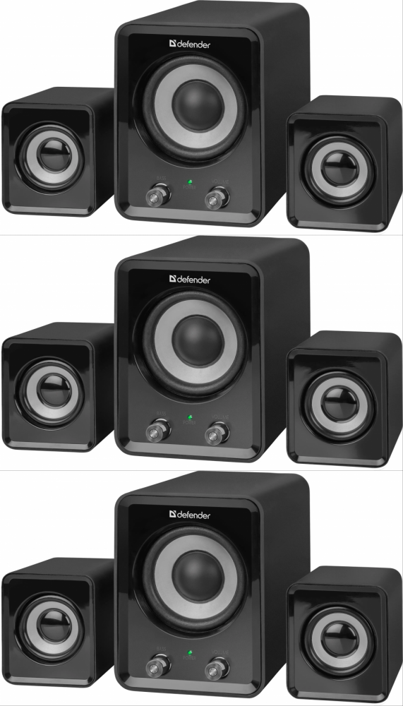 3x Głośnik Defender Z4, 11W, 3 sztuki (system akustyczny 2.1), czarny