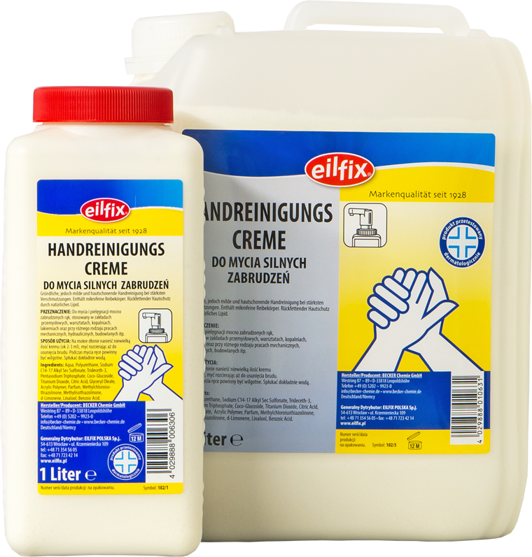 Pasta-krem w płynie Eilfix, do mycia silnych zabrudzeń, cytrynowy, zapas, 10l
