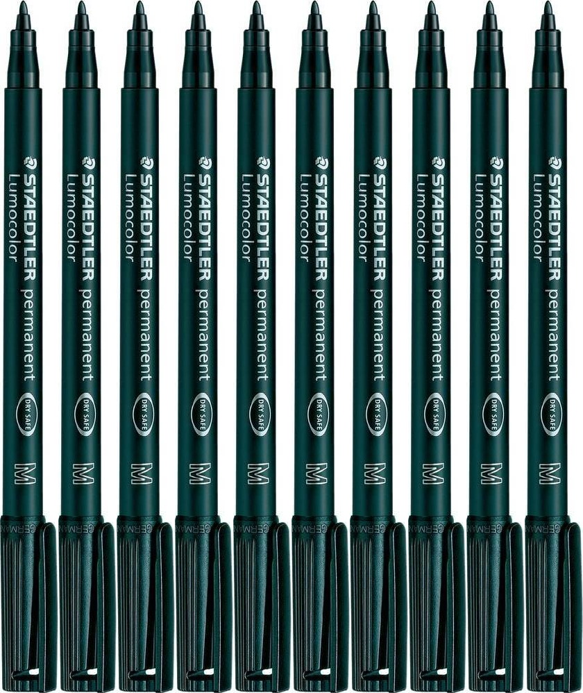 10x Foliopis Staedtler Lumocolor, okrągła, 0.8-1mm (M), czarny