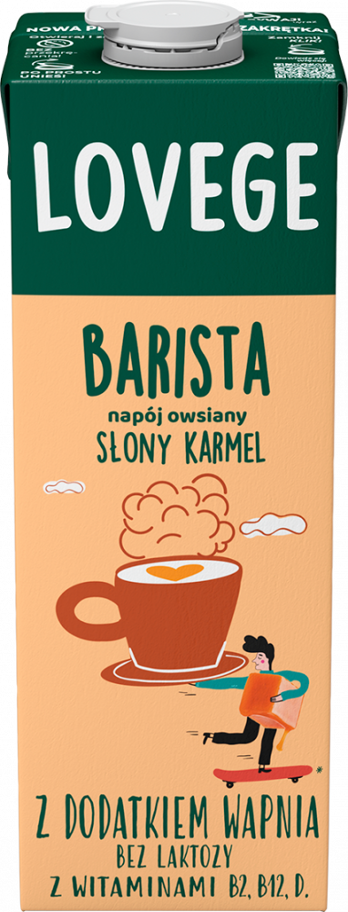 Napój owsiany Lovege Barista, słony karmel, 1l