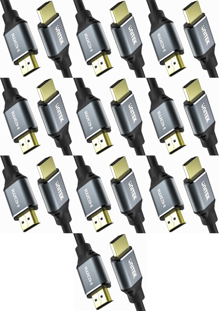 10x Kabel HDMI Unitek Ultra High Speed HDMI 2.1, 1.5m, czarny