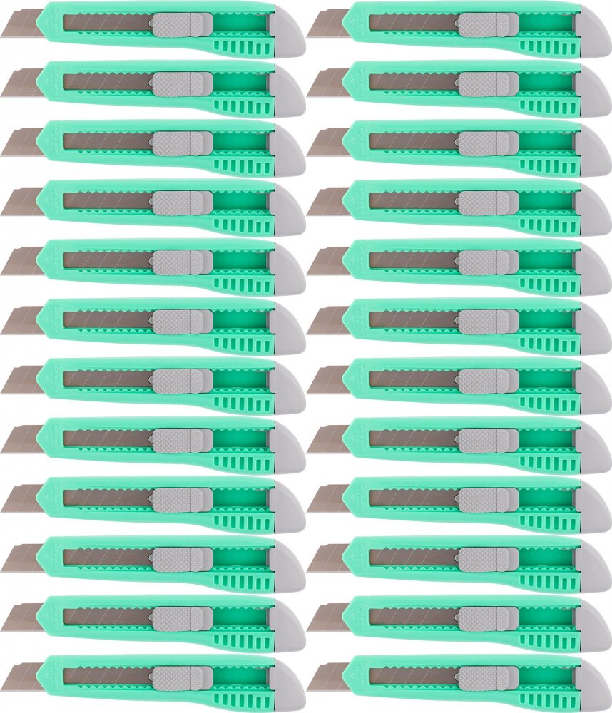 24x Nożyk z wymiennym ostrzem D.Rect 2075, 18mm, mix kolorów