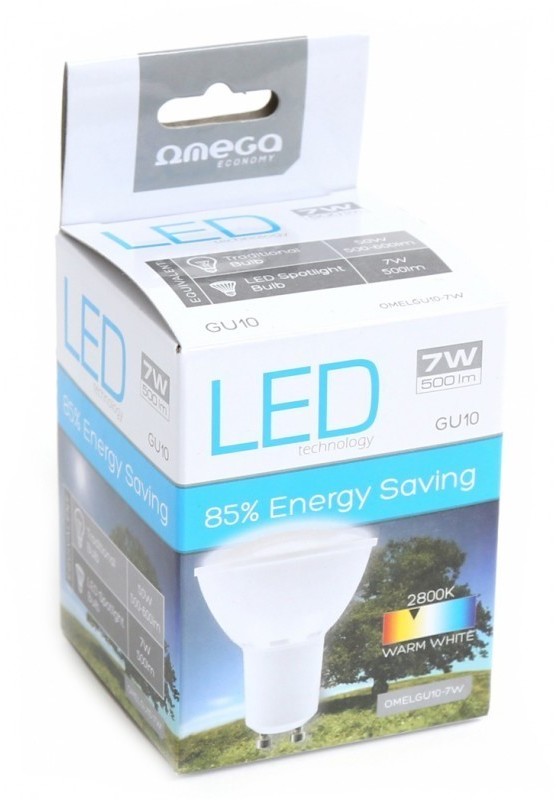 Żarówka Led Omega Spotlight, 7W, GU10, ciepły, biały
