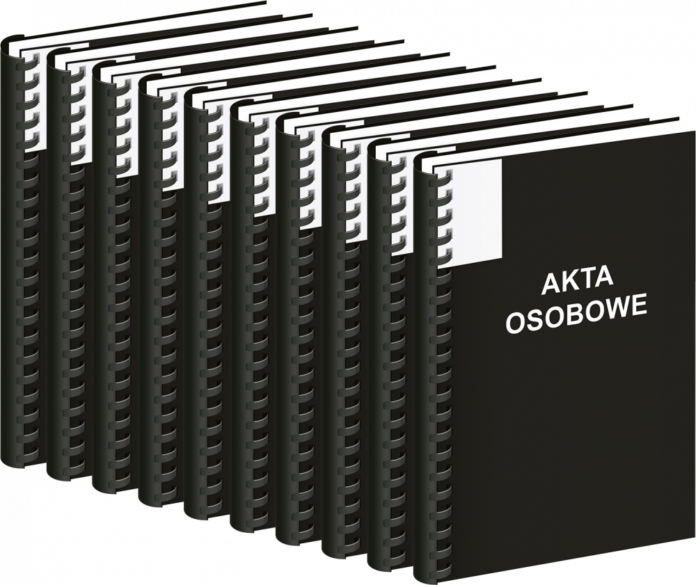 10x Teczka do akt osobowych Interdruk, A4, 350g/m2, czarny