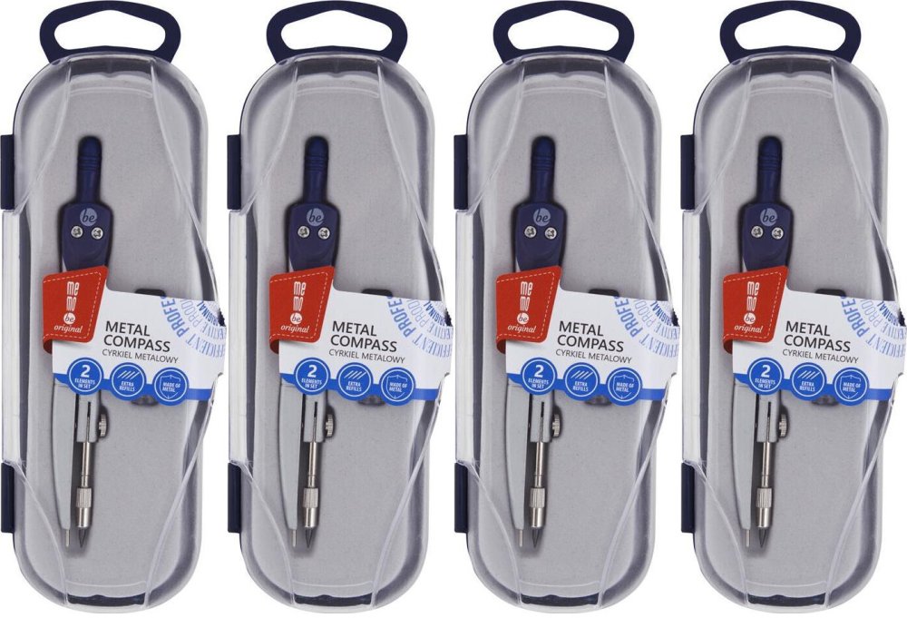 4x Cyrkiel szkolny MemoBe, z grafitami