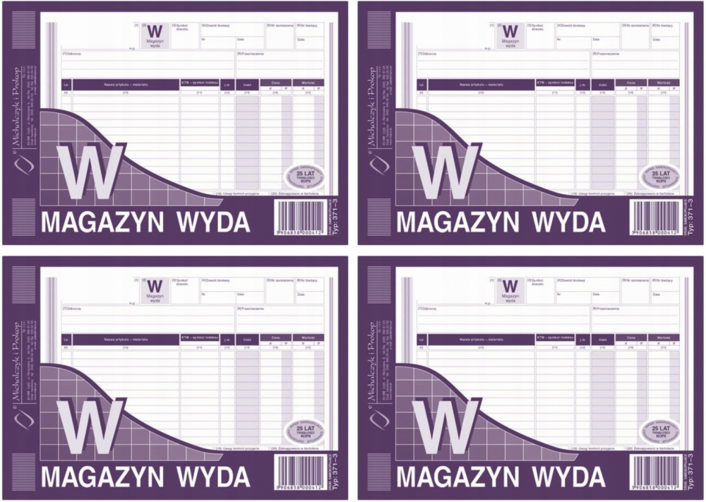 4x Druk akcydensowy W Magazyn wyda MiP 371-3, A5, wielokopia, 80k