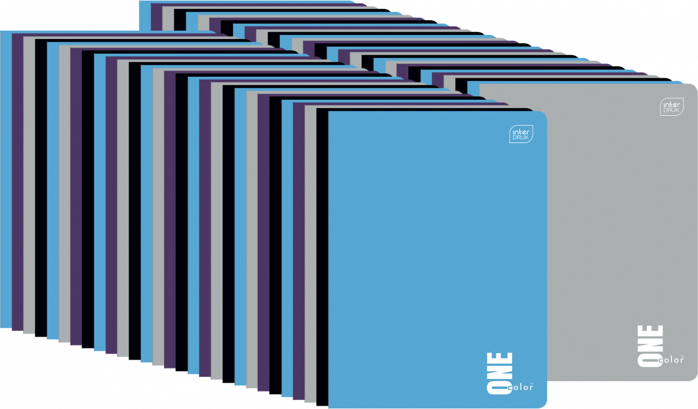 200x Zeszyt w kratkę Interdruk UV One Color, A5, 32 kartki, mix kolorów