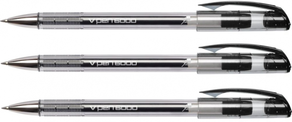 3x długopis Rystor, V-Pen 6000, 0.7mm czarny