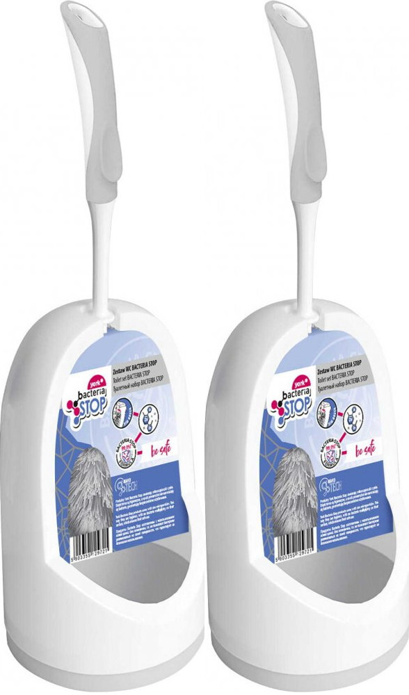 2x Zestaw York bacteria Stop WC Lux, biało-szary
